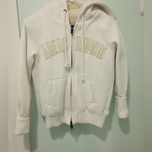 COPY - girls Abercrombie and Fitch sweatshirt white double zipper